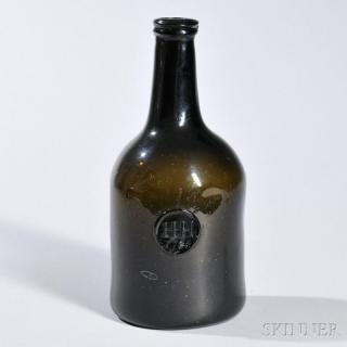 Appraisal: Blown Mallet-form Sealed Beer Bottle England c with applied string