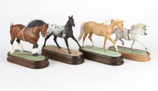 Appraisal: Four Royal Worcester porcelain equestrian models Introduced - each with