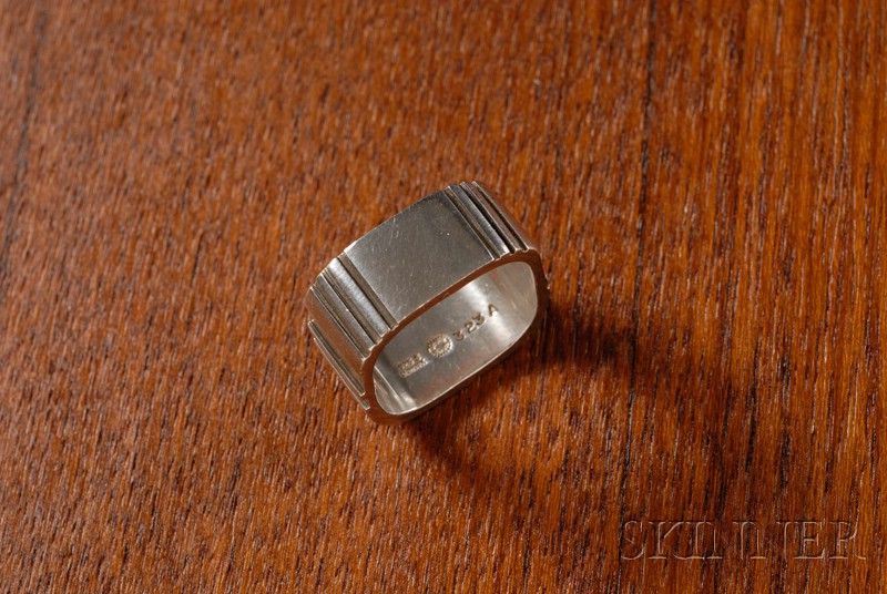 Appraisal: Georg Jensen Ring Sterling silver and gold Denmark - Square