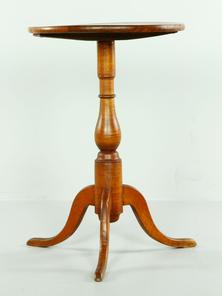 Appraisal: A - Shaker Candlestand Fine Shaker candlestand with tiger maple