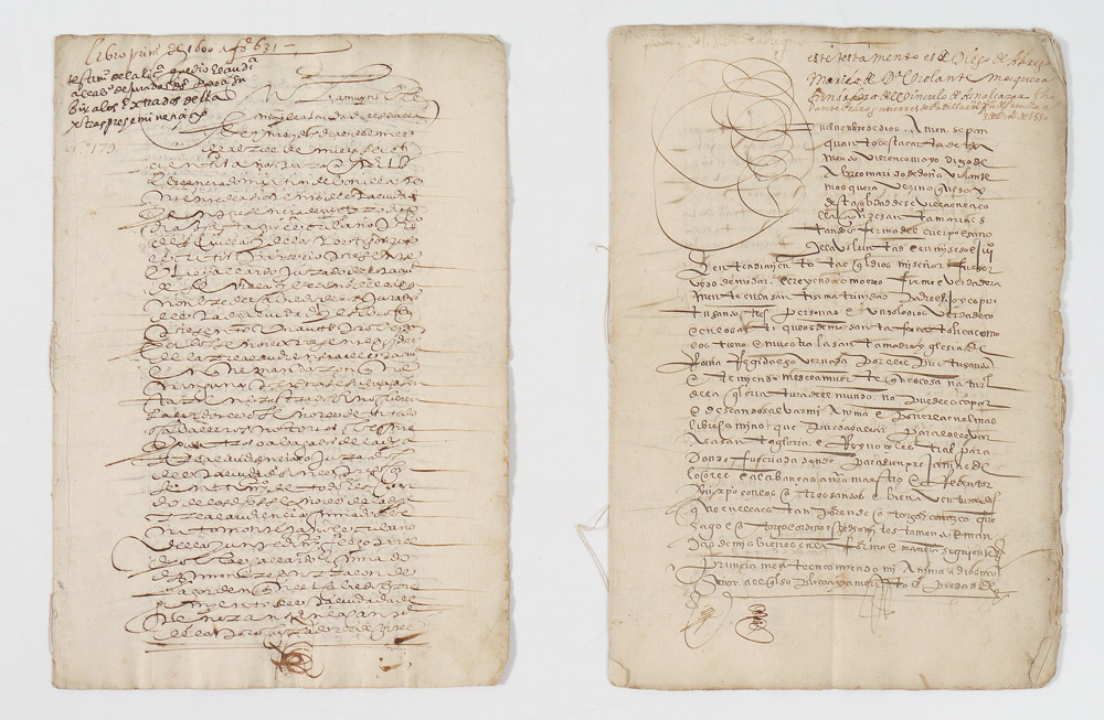 Appraisal: TH TH CENTURY SPANISH MANUSCRIPTS Bound manuscripts with one dated