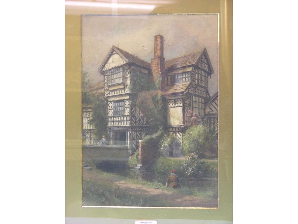 Appraisal: C Wilkinson - water and bodycolour view of a Tudor