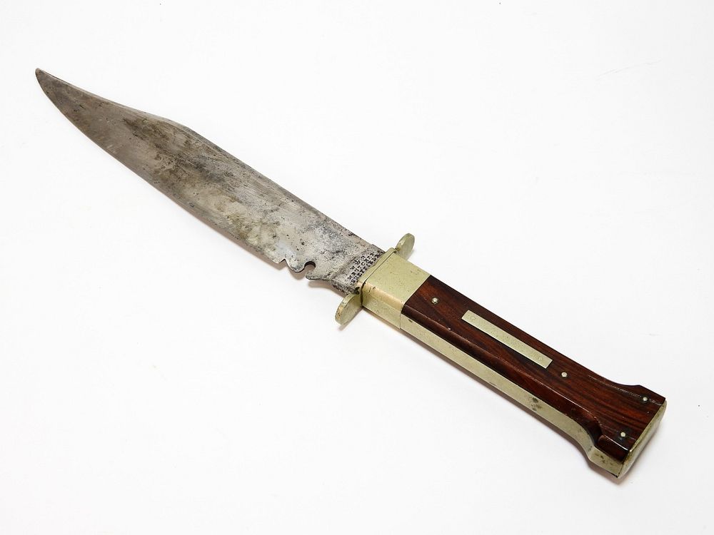 Appraisal: W Butcher Bowie Knife England C mid- th century Walnut