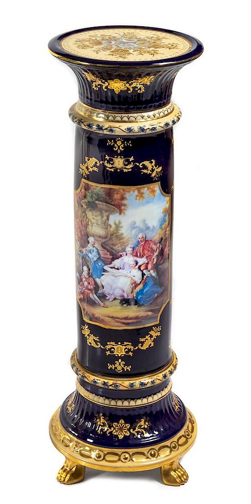 Appraisal: A German Porcelain Pedestal Height x diameter of top inches