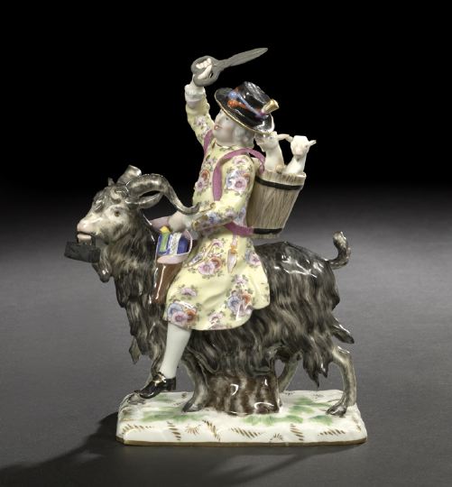 Appraisal: Large Meissen Porcelain Group of The Tailor and the Goat