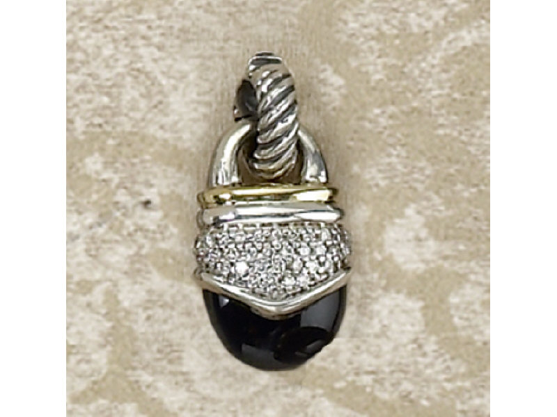 Appraisal: DAVID YURMAN PENDANT Sterling and k yellow gold with onyx