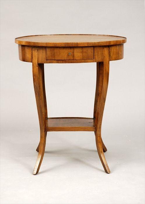 Appraisal: Italian Rococo Inlaid Fruitwood Oval-Top Side Table x x in