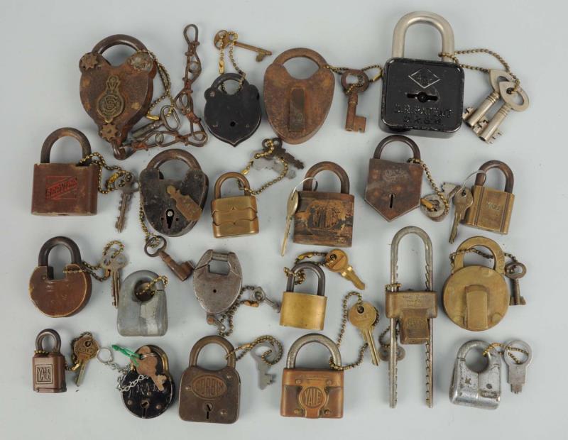 Appraisal: Lot of Assorted Padlocks with Keys Includes a variety of