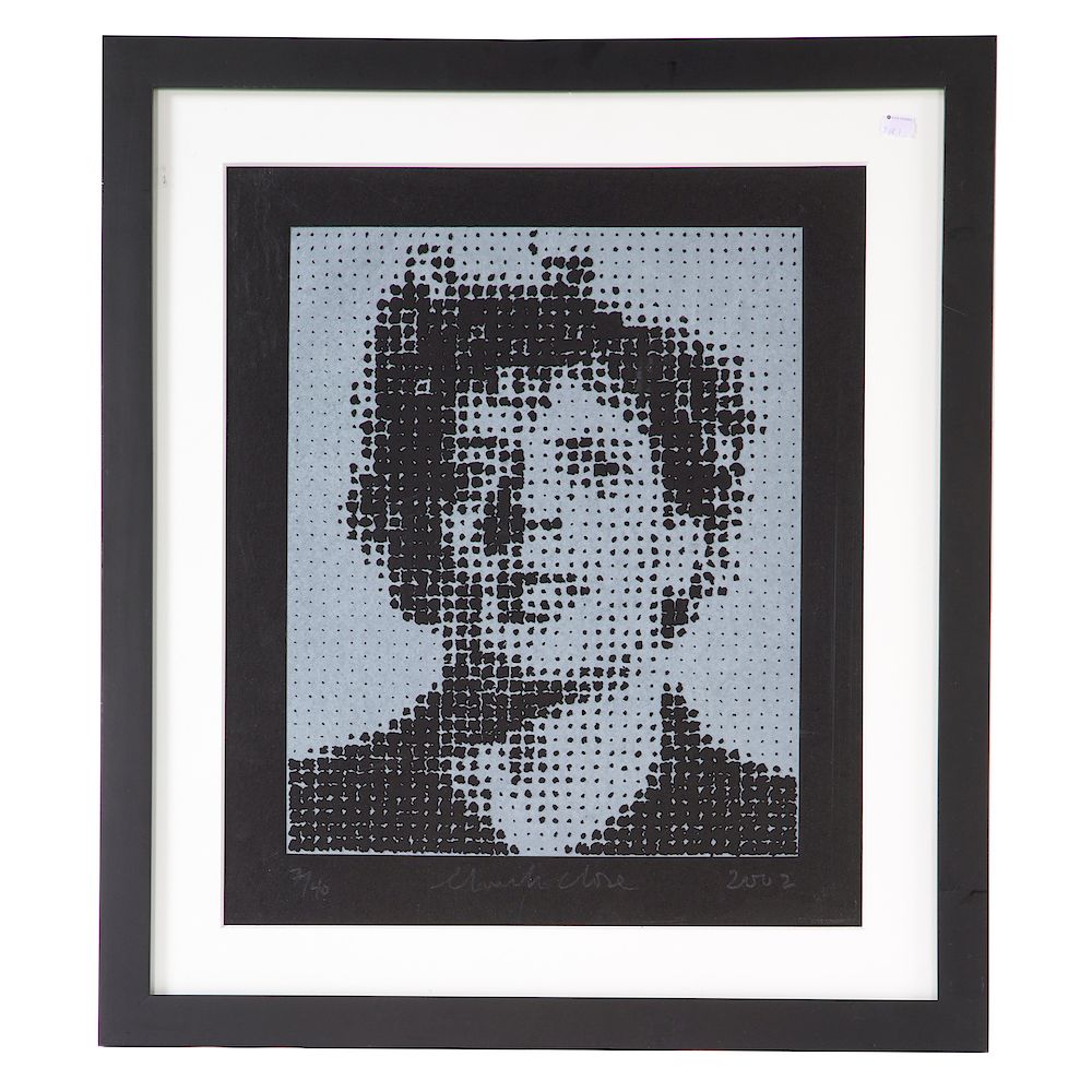 Appraisal: Chuck Close Phil Philip Glass American b Relief print with