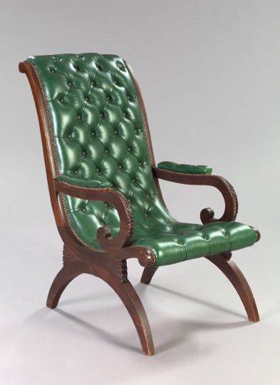 Appraisal: Interesting American Classical Mahogany Library Chair second quarter th century