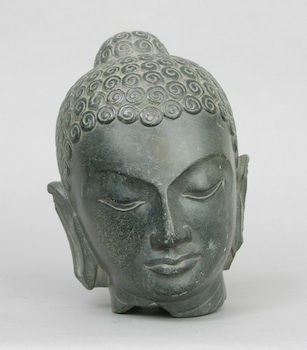 Appraisal: Head of Buddha Western India ca th th Century Black