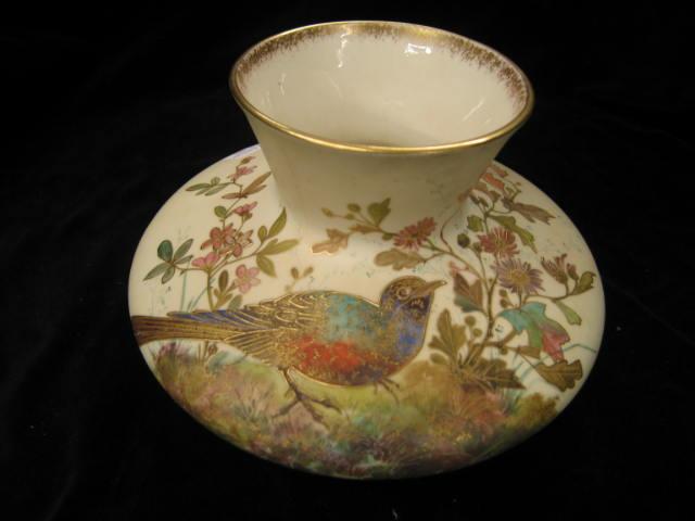 Appraisal: Victorian English Porcelain Vase rich bird floral fine gold trim