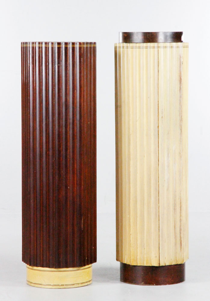 Appraisal: - Pair Art Deco Mahogany Pedestals Pair of Art Deco