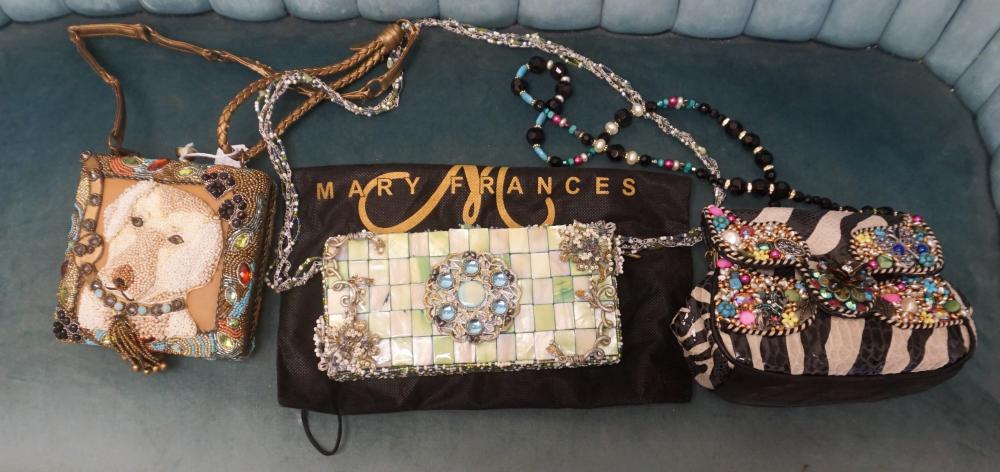 Appraisal: Three Mary Frances Hand Beaded and Embellished Handbags