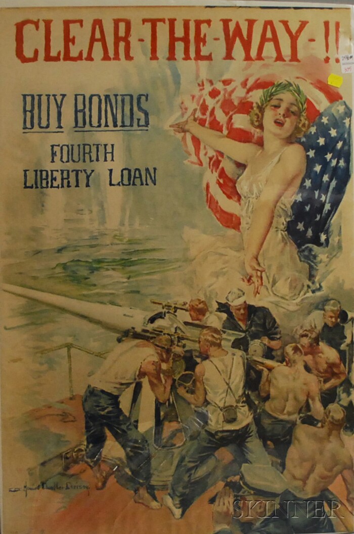 Appraisal: WWI Howard Chandler Christy Clear The Way Poster unframed x