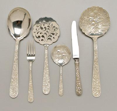 Appraisal: Kirk Repousse sterling flatware serving pieces two with monograms oz