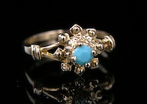 Appraisal: Ladies' Turquoise Gold Ring A k yellow gold fancy ring