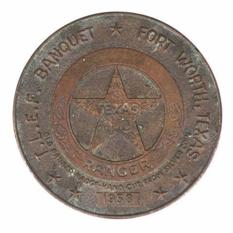 Appraisal: Texas Ranger commemorative bronze medal from the Texas Law Enforcement