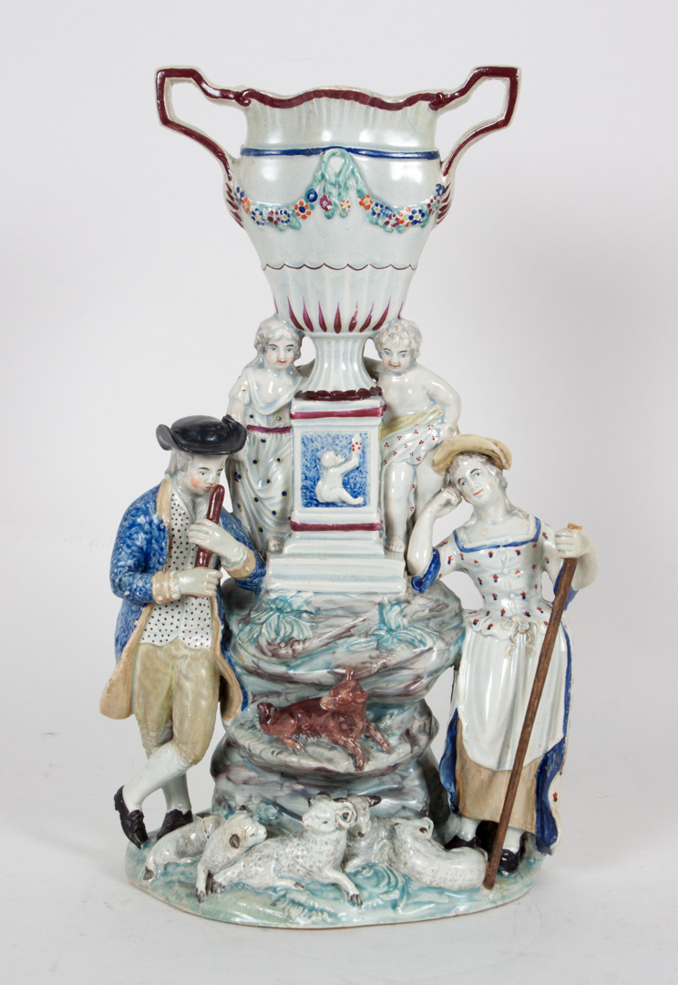 Appraisal: Staffordshire pearlware figural vase fourth quarter- th century probably Enoch