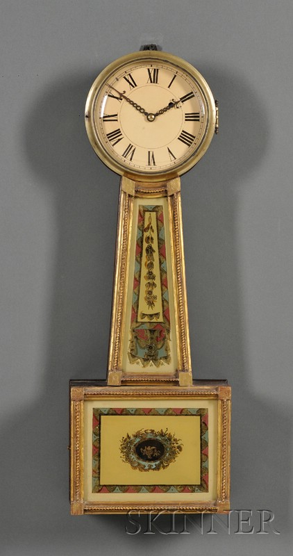 Appraisal: Federal Gilt-gesso and Mahogany Patent Timepiece New England early th