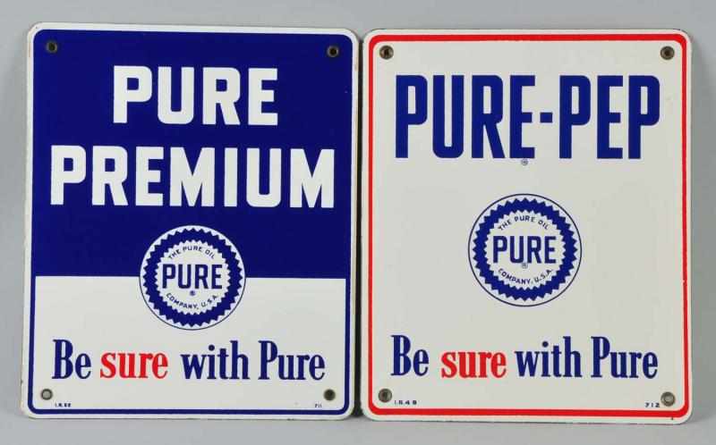 Appraisal: Lot of s Pure Gas Pump Plates Description Clean bright