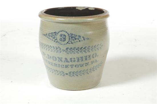 Appraisal: STONEWARE CROCK Western Pennsylvania - Impressed '' '' on rim