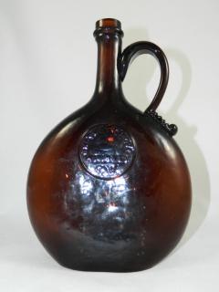 Appraisal: Whiskey- oval flattened jug with applied handle marked on moulded