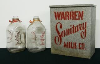 Appraisal: Dairy bottles with box Dairy- Warren Sanitary Milk Co insulated