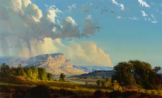 Appraisal: WILSON HURLEY - Clearing Skies oil on canvas x inchessigned