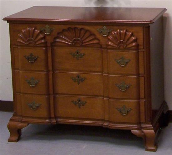 Appraisal: Chippendale style mahogany shell carved four drawer chest shell carving