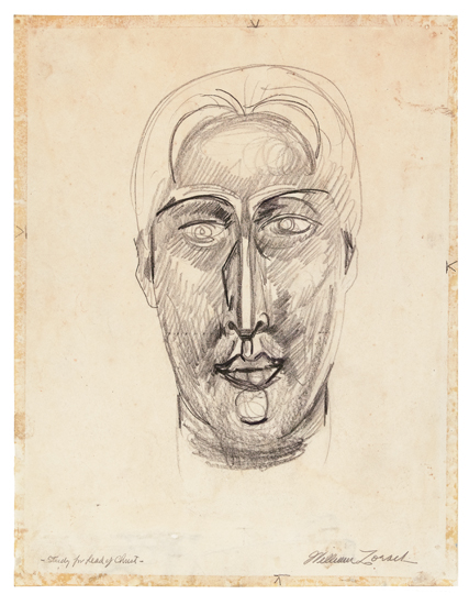 Appraisal: WILLIAM ZORACH Study for the Head of Christ Pencil on