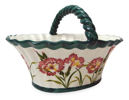 Appraisal: WEMYSS MEDIUM BASKET CIRCA decorated with carnations impressed mark 'Wemyss'