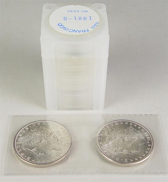 Appraisal: Very Attractive BU Roll of -S Morgan Dollars Grades range