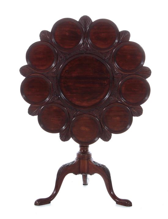 Appraisal: Georgian carved mahogany supper table first part th century shell