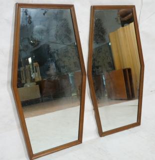 Appraisal: Pr Sided Wood Frame Modern Wall Mirrors Pr Sided Wood