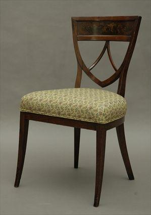 Appraisal: Biedermeier-Style Ash Side Chair with Paint Decoration x x in