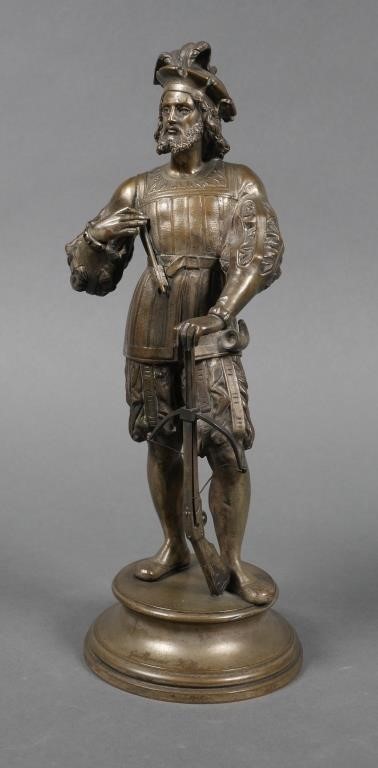 Appraisal: Bronze statue of Guillaume Tell William Tell Engraved title at