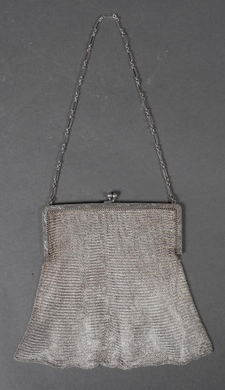 Appraisal: Antique marked sterling silver Whiting Davis mesh bag Fine condition