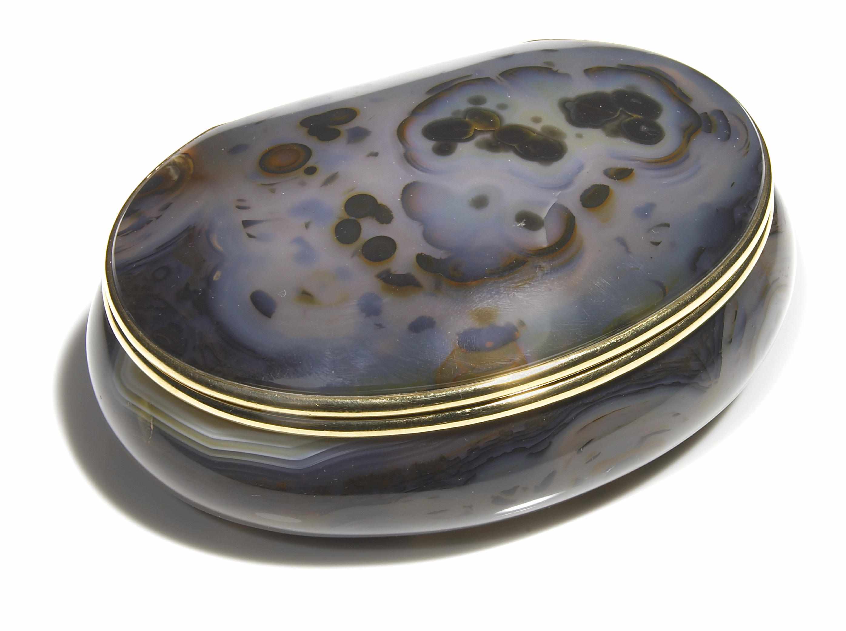 Appraisal: Featured Artist Manfred Wild Agate and K Gold Box By