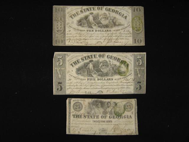 Appraisal: Georgia Confederate Civil War Notes issue issue all Milledgeville