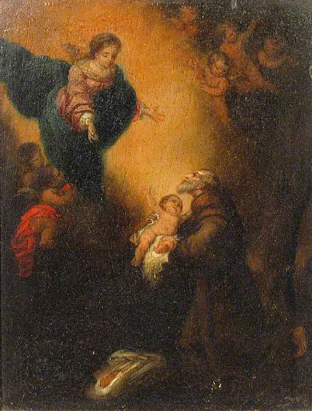 Appraisal: After Bartolom Esteban Murillo The vision of Saint Felix of