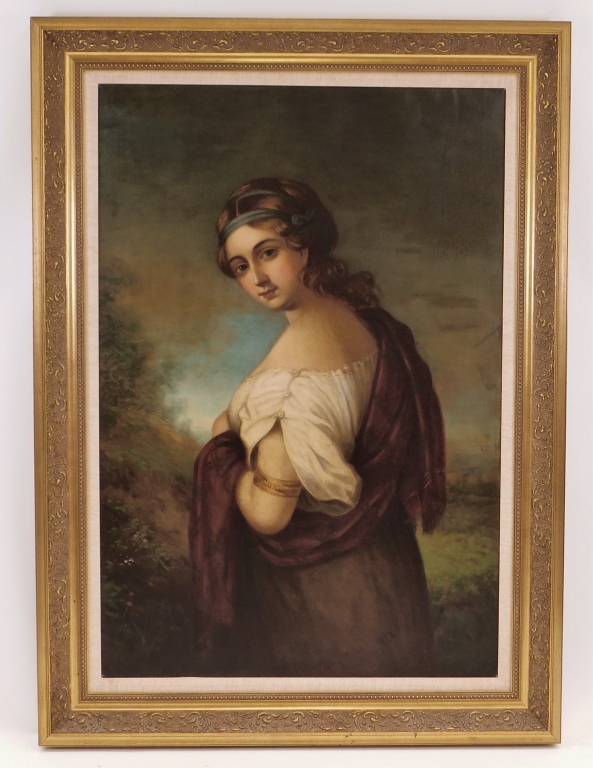 Appraisal: C PRETTY FEMALE NEOCLASSICAL PORTRAIT PAINTING Europe th CenturyDepicts a