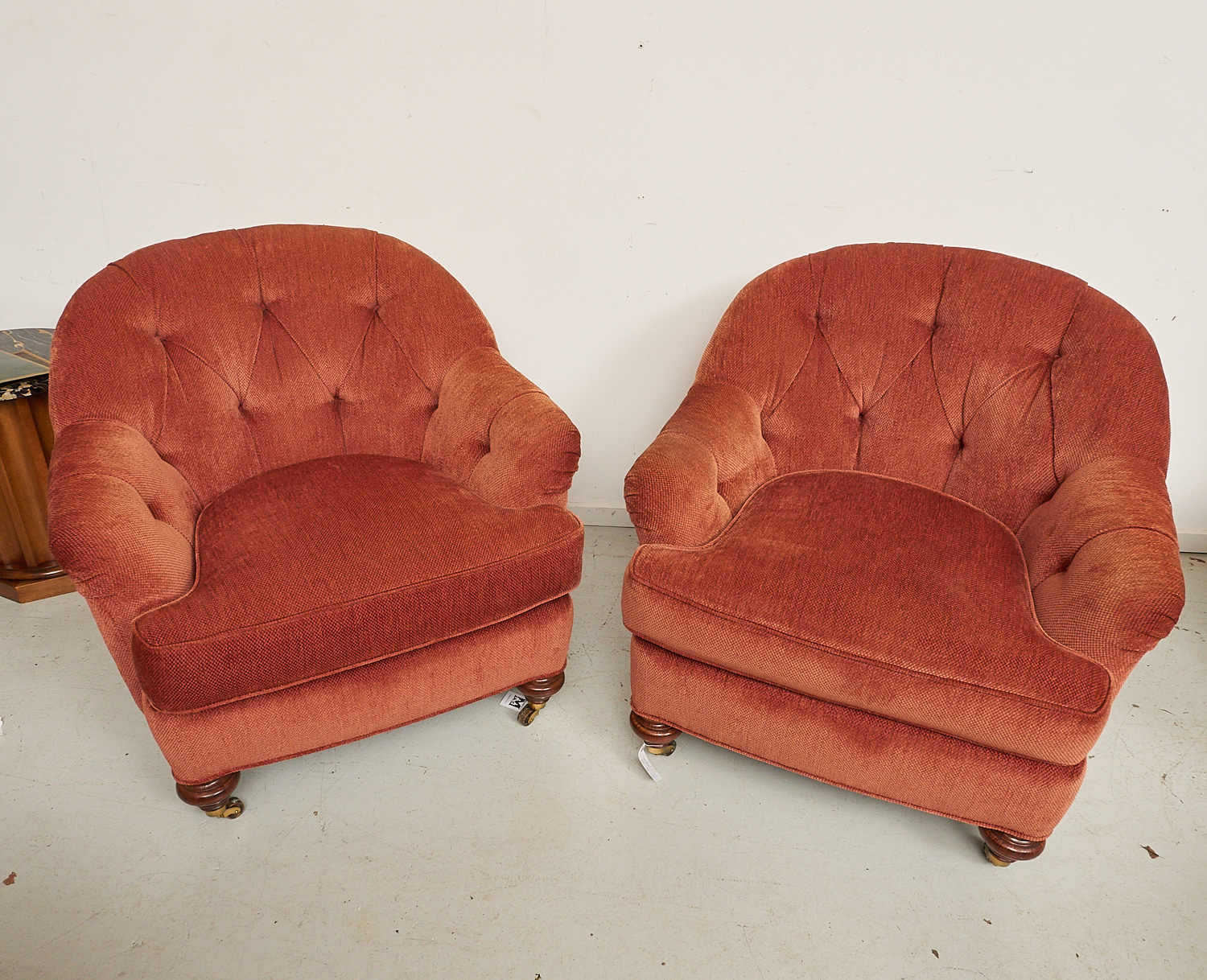 Appraisal: PAIR RALPH LAUREN STYLE UPHOLSTERED CLUB CHAIRS th st c