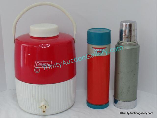 Appraisal: Vintage 's Coleman Water Cooler Thermoses Includes a 's Coleman