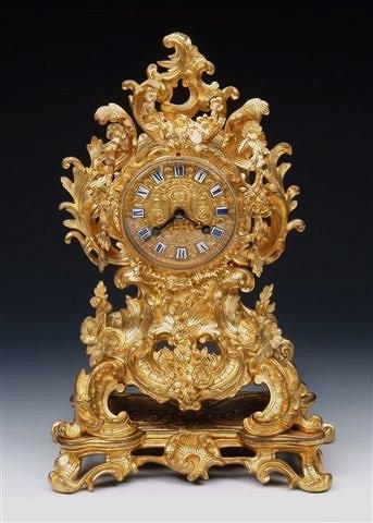 Appraisal: A TH CENTURY FRENCH GILT METAL ROCOCO MANTEL CLOCK with