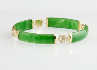 Appraisal: K Yellow Gold and Jade Bracelet each of the fou