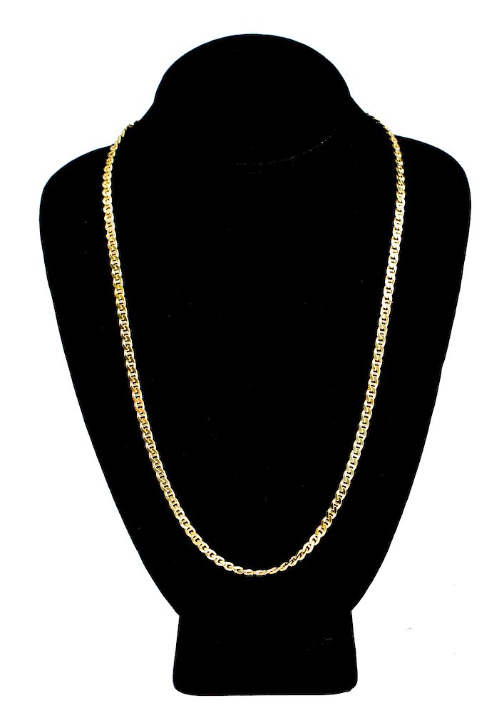 Appraisal: Italian K Yellow Gold Linked Chain Necklace Italian K yellow