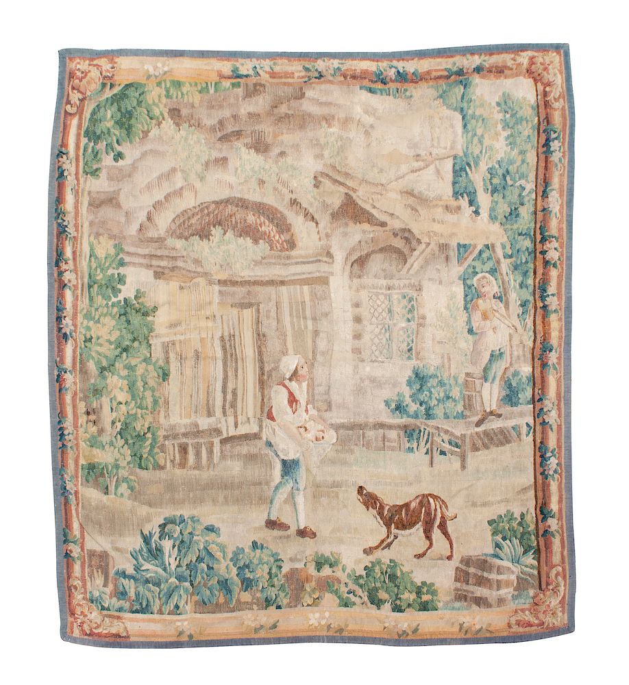 Appraisal: A French Pastoral Tapestry x inches A French Pastoral Tapestry