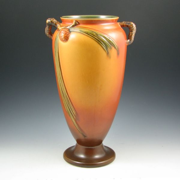 Appraisal: Roseville Pine Cone vase in brown Marked Roseville - Mint