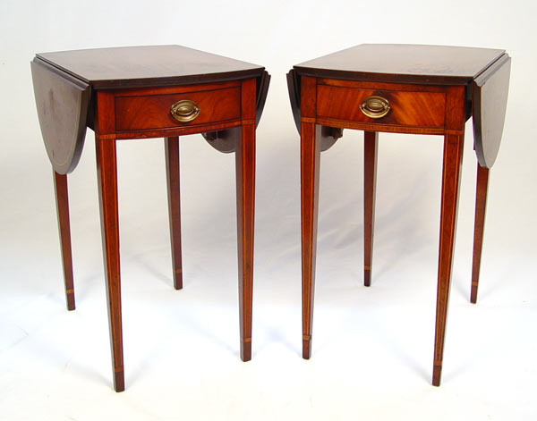 Appraisal: PAIR OF MAHOGANY PEMBROKE TABLES BY FINE ARTS FURNITURE CO